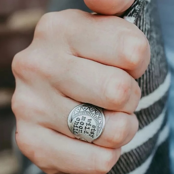 🌜 Stay Wild Moon Child BOHO Silver Ring 🌛 - Picture 3 of 5